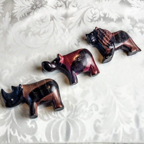 Handmade Soapstone Animal Trio Figurines - Picture 5 of 6